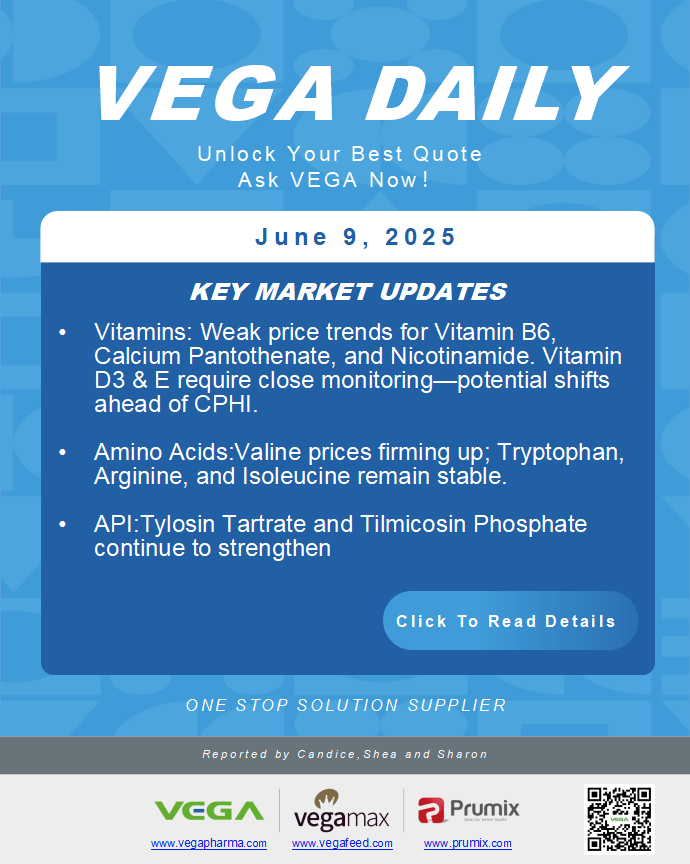 Vega Daily Dated on June 9th 2025 Vitamin Amino Acid APl Food Additives.png